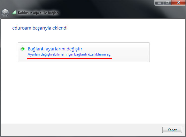 Bağlantı ayarlarını değiştirin