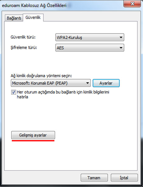 Kimlik doğrulama ayarları