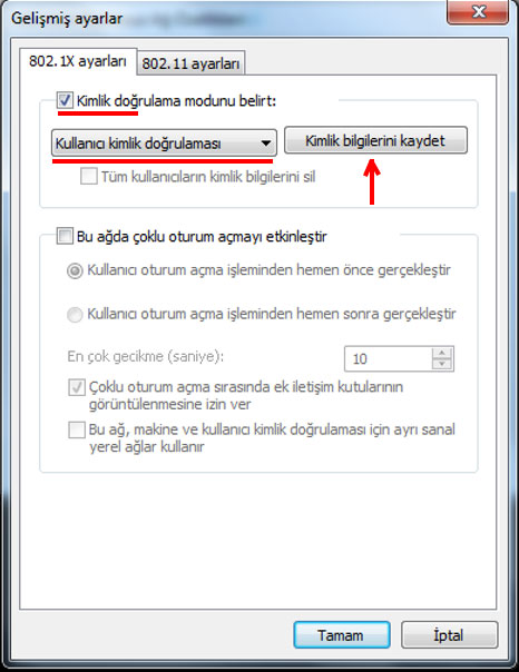 Ek ayarları kontrol edin